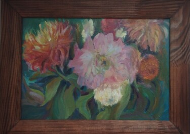 Картина под названием "autumn flowers" - Yurii Kril, Подлинное произведение искусства, Акрил