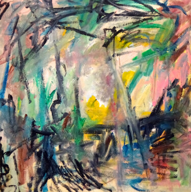 绘画 标题为“Composition 7186” 由Engelina Zandstra, 原创艺术品, 丙烯 安装在木质担架架上