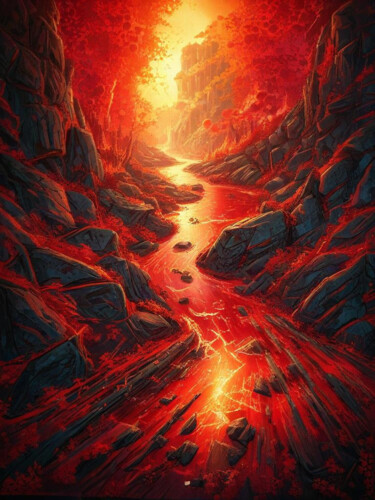 数字艺术 标题为“THE LABRADORITE RIV…” 由Chrys Oak, 原创艺术品, 数字油画