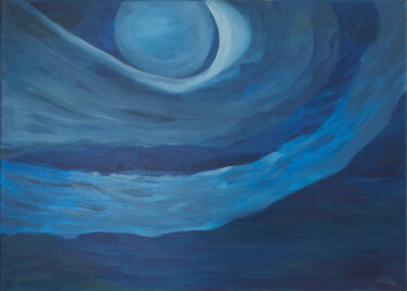 绘画 标题为“Fluid emotions-abst…” 由Godwin Muscat Azzopardi (Godwin), 原创艺术品, 油 安装在木质担架架上