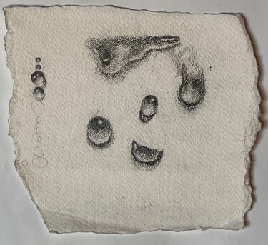 Schilderij getiteld "Tropfen" door Birgit Karg, Origineel Kunstwerk, Potlood