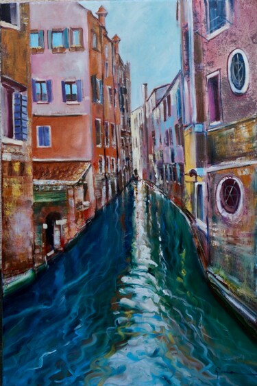 Schilderij getiteld "Romantic day in Ven…" door Gennadiy V. Ivanov, Origineel Kunstwerk, Olie