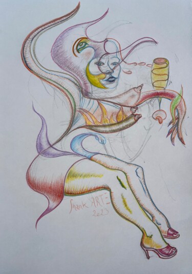 Drawing titled "Peu importe le flac…" by Shank Arte, Original Artwork, Pencil