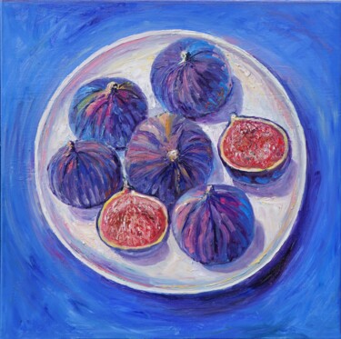 "Figs on a plate" başlıklı Tablo Gennadiy V. Ivanov tarafından, Orijinal sanat, Petrol