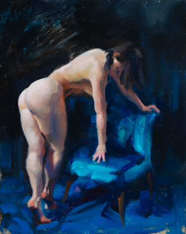 The weight of stillness 「The weight of still…」というタイトルの絵画 Romain Eugèneによって, オリジナルのアートワーク, オイル ウッドパネルにマウント