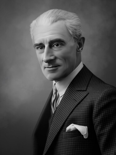 Arte digitale intitolato "Maurice Ravel" da La Galerie De L'Amour, Opera d'arte originale, Pittura digitale