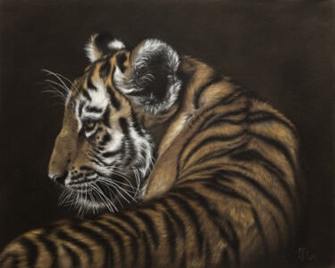 绘画 标题为“Tiger’s Gaze” 由Irina Gross, 原创艺术品, 粉彩