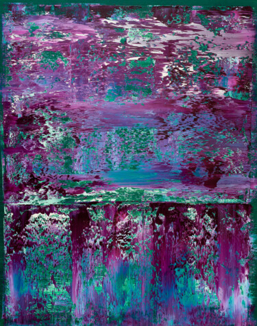 绘画 标题为“Purple Green” 由Nataliia Sydorova, 原创艺术品, 油 安装在木质担架架上