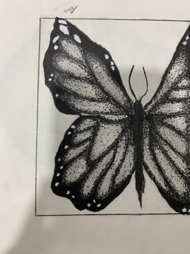 "Silent wings, loud…" başlıklı Resim Aya Al-Sunaidar tarafından, Orijinal sanat, Kalem