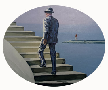 绘画 标题为“ESCALERA A SAN JULI…” 由Salvador Torres, 原创艺术品, 油 安装在木质担架架上