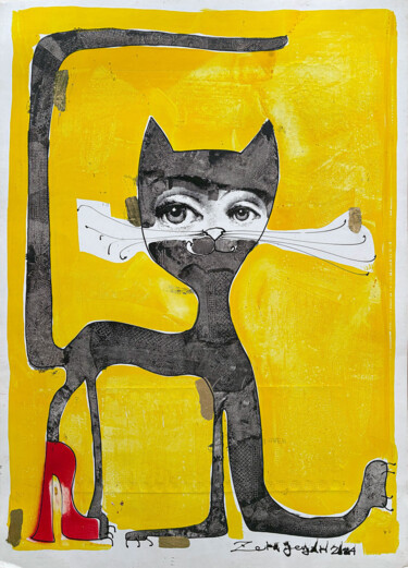 绘画 标题为“Gato sin botas” 由Zeta Yeyati, 原创艺术品, 丙烯