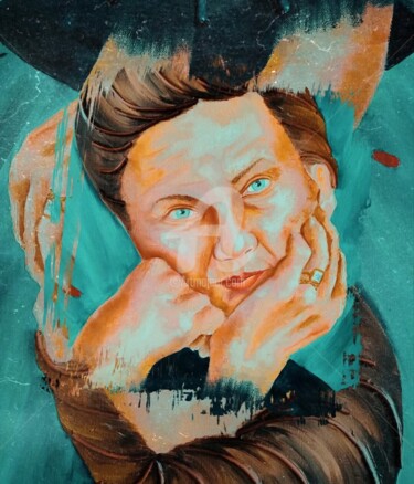 数字艺术 标题为“Simone Veil” 由Nicolas Péché, 原创艺术品, 操纵摄影 安装在木质担架架上