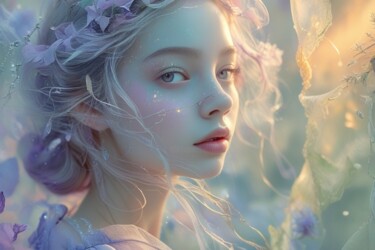 Ethereal Girl in a Dreamscape – AI Cinematic Portrait | 数字艺术 标题为“Ethereal Girl in a…” 由Layqa, 原创艺术品, AI生成的图像