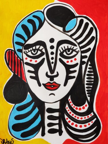 Pittura intitolato "Lady face" da Dr. Love, Opera d'arte originale, Acrilico