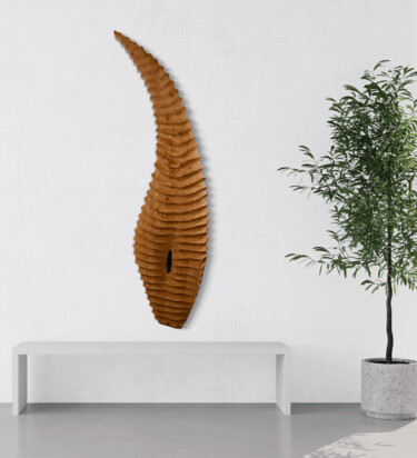 "Big Horn" başlıklı Heykel Lionel Le Coq tarafından, Orijinal sanat, Ahşap