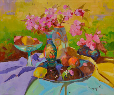 Kimono of Flowers Картина под названием "Kimono of Flowers" - Alexander Shandor, Подлинное произведение искусства, Масло