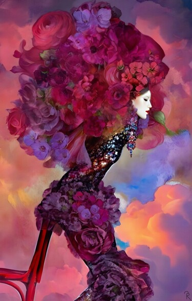 数字艺术 标题为“All Flowered Up And…” 由Ashedinarockirart, 原创艺术品, 数字油画