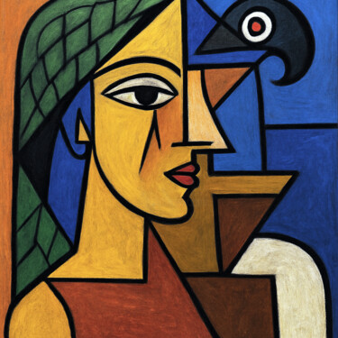 Artes digitais intitulada "Femme de profil sim…" por Pacôme Coquet, Obras de arte originais, Imagem gerada por IA Montado em…