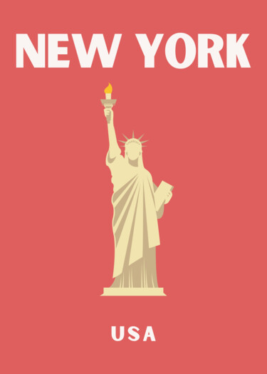 数字艺术 标题为“New York: Gateway t…” 由春宇 关, 原创艺术品, AI生成的图像 安装在纸板上