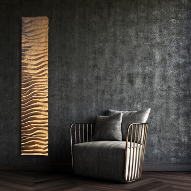 Sculpture titled "Undulations" by Lionel Le Coq, Original Artwork, Wood Mounted on Metal