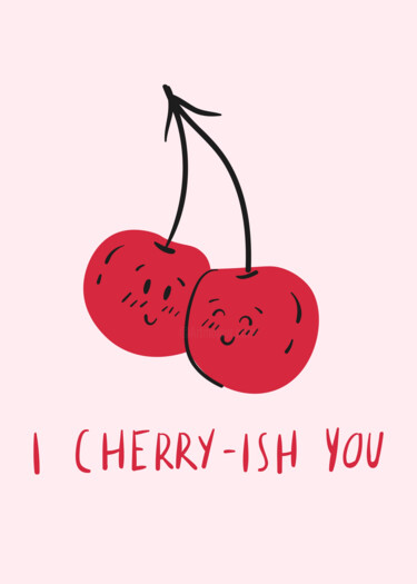 Digital Arts titled "Cherry Love Greetin…" by Chun Yu Guan, Original Artwork, AI generated image Mounted on Cardboard