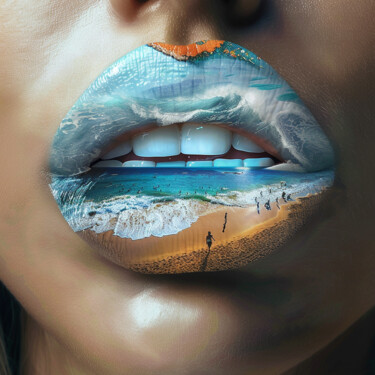 "Where the Ocean Meets Imagination" Ocean's Kiss 数字艺术 标题为“"Where the Ocean Me…” 由Hanna Uhlova, 原创艺术品, AI生成的图像