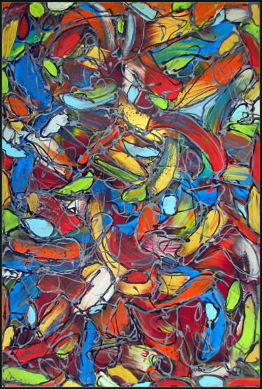 绘画 标题为“STAIND GLASS WINDOW” 由Tomo Gorjanc, 原创艺术品, 丙烯 安装在木质担架架上