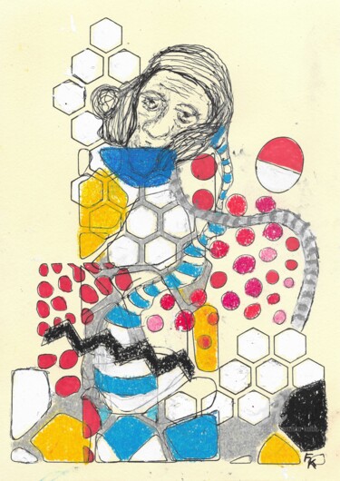 Meditation Nr. 3 Картина под названием "Meditation Nr. 3" - Franziska Kolbe, Подлинное произведение искусства, Трафарет