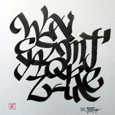 Desenho intitulada "Letternnetz II" por Jan René Fuchsluger, Obras de arte originais, Tinta