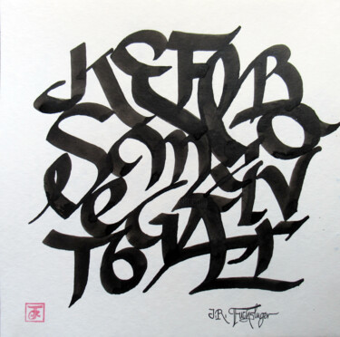 제목이 "Letternnetz"인 그림 Jan René Fuchsluger로, 원작, 잉크