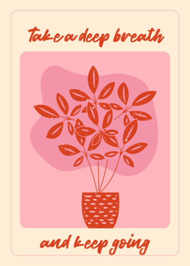 数字艺术 标题为“Relaxing Plant Moti…” 由春宇 关, 原创艺术品, AI生成的图像 安装在纸板上