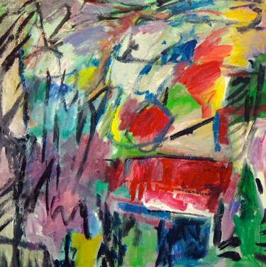 绘画 标题为“Composition 7200” 由Engelina Zandstra, 原创艺术品, 丙烯 安装在木质担架架上