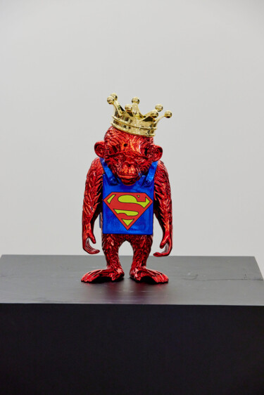 Escultura titulada "Crowned Monkey Supe…" por Diederik Van Apple, Obra de arte original, Fundición