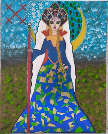 绘画 标题为“Богиня Мара (Морена)” 由Margarita Desch, 原创艺术品, 丙烯 安装在木质担架架上