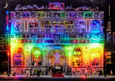 Pittura intitolato "Majestic Hotel" da Diederik Van Apple, Opera d'arte originale, Lavoro digitale 2D