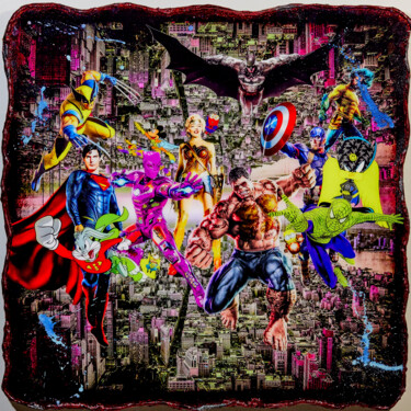 Pittura intitolato "Marvels" da Diederik Van Apple, Opera d'arte originale, Lacca