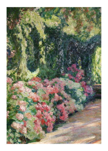 数字艺术 标题为“Garden Path with Pi…” 由春宇 关, 原创艺术品, AI生成的图像 安装在纸板上