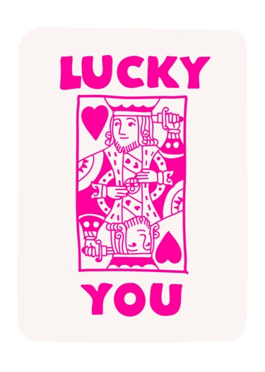 数字艺术 标题为“Lucky You: Pink For…” 由春宇 关, 原创艺术品, AI生成的图像 安装在纸板上