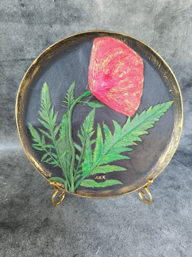 "Sculptural Plate "P…" başlıklı Heykel Alena Panchenia (Елена Панченя) tarafından, Orijinal sanat, Alçı Metal üzerine monte…