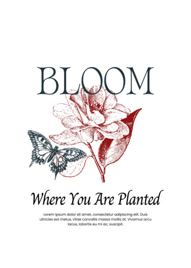 Digitale Kunst getiteld "Bloom: Botanical Bl…" door Chun Yu Guan, Origineel Kunstwerk, AI gegenereerde afbeelding Gemonteerd…