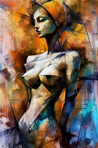 Arte digitale intitolato "She Kept Her Hat On" da Amanda Moore, Opera d'arte originale, Immagine generata dall'IA