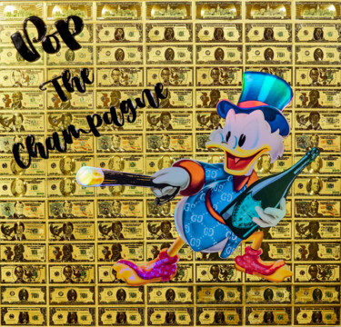 Pittura intitolato "Champagne Scrooge" da Diederik Van Apple, Opera d'arte originale, Lavoro digitale 2D