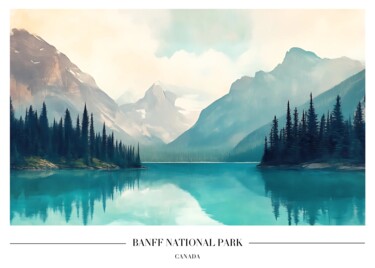 Digital Arts με τίτλο "Banff National Park…" από 春宇 关, Αυθεντικά έργα τέχνης, Εικόνα που δημιουργήθηκε με AI Τοποθετήθηκε στ…