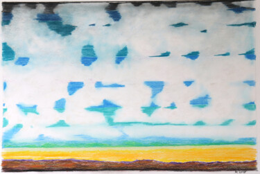 Pintura intitulada "AbstraitN29" por Patrick Fraysse, Obras de arte originais, Lápis Montado em Painel de madeira