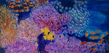 Pittura intitolato "Coral kingdom" da Maria Joseph, Opera d'arte originale, Acrilico Montato su Telaio per barella in legno