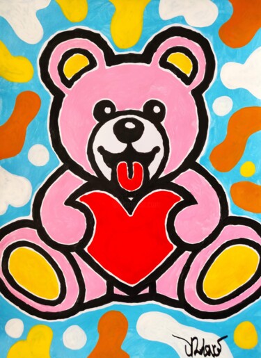 Pintura titulada "Love teddy bear" por Dr. Love, Obra de arte original, Acrílico