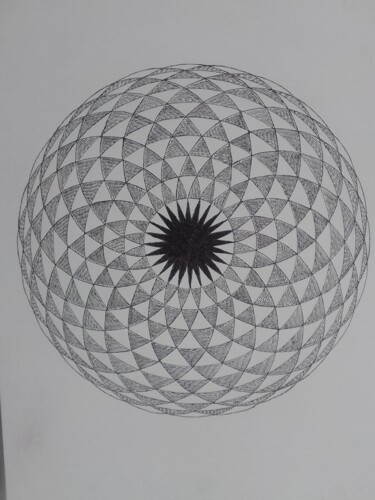 Disegno intitolato "Mandala energia" da Kenidy Oliveira, Opera d'arte originale, Carta