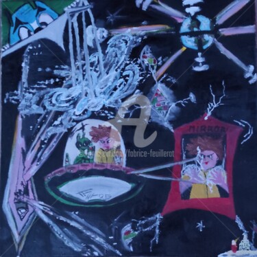 Painting titled "Vers l infini ...." by Fabrice Feuillerat, Original Artwork, Oil Mounted on Wood Stretcher frame
