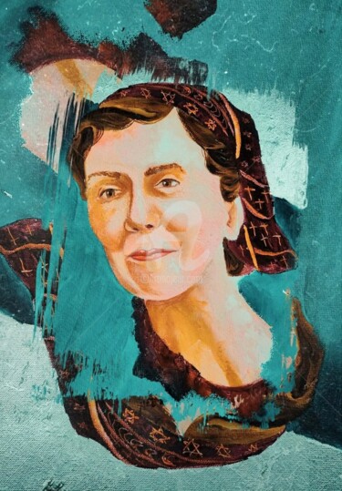 数字艺术 标题为“Yvonne Hagnauer” 由Nicolas Péché, 原创艺术品, 操纵摄影 安装在木质担架架上