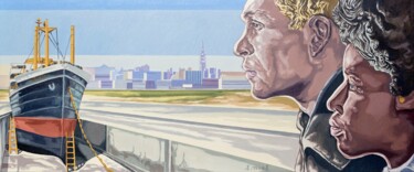 Ζωγραφική με τίτλο "El Utopía en el diq…" από Salvador Torres, Αυθεντικά έργα τέχνης, Λάδι Τοποθετήθηκε στο Ξύλινο φορείο σκ…